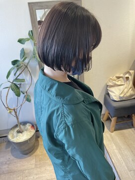 メルト 吉祥寺(melt) 大人可愛いナチュラルミニボブ ブリーチなしラベンダーベージュ