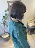大人可愛いナチュラルミニボブ ブリーチなしラベンダーベージュ