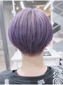 ハンサムショート/パープルカラー/ツーブロックマッシュ