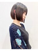 【松戸 石山】切りっぱなし顎ラインミニボブぱつっとボブ