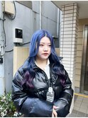 ☆ブルーカラー×ピンクパープル グラデーションカラー＠原宿