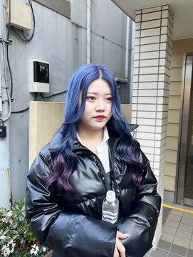 ラフ 原宿(L.a.a.g.f harajuku) ☆ブルーカラー×ピンクパープル グラデーションカラー＠原宿