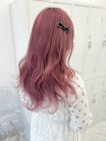 ランテルディ 渋谷(LANTERDIT)&nbsp;透明感　ピンクカラー　ケアブリーチ　ハイトーン　ヘアアレンジ