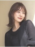 レイヤーカット/ウエットヘア/オリーブベージュ/表参道/表参道駅
