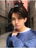 艶センターパートスペインカールブルーブラック韓国マッシュ