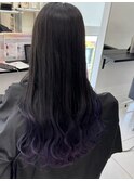 【ALIVE 夕貴】色落ちグレーのパープルグラデーションカラー