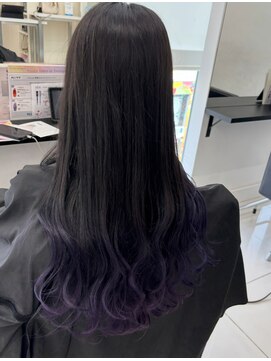 アライブ ハラジュク(ALIVE harajuku) 【ALIVE 夕貴】色落ちグレーのパープルグラデーションカラー