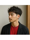 大人メンズツーブロックニュアンスパーマ　20代 30代 40代 50代