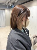 オレンジブラウン×インナーベージュ