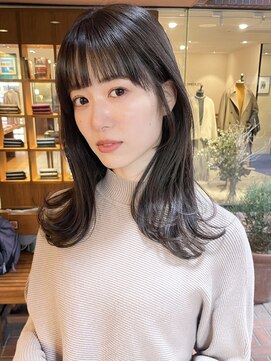ノラ ヘアーサロン(NORA HAIR SALON) ナチュラル小顔前髪あり後れ毛サイドバング結べるボブくびれヘア