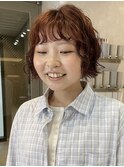ショートボブパーマニュアンス透明感カラー大人可愛い川崎