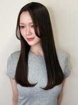カノエ 福岡香椎店(canoe)&nbsp;韓国ヘア 顔周りカット オリーブグレージュ ツヤ髪 ロングヘア