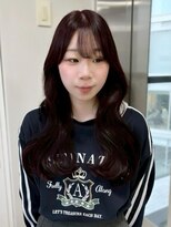 Valone Tokyo レイヤーカット/韓国ヘア/髪質改善【12/1NEW OPEN（予定）】&nbsp;ba16554_バーガンディー韓国ロング髪質改善艶髪シースルーバング