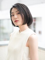 エムクランメイクス 原宿 表参道(m.clan MAKE'S)&nbsp;大人かわいい ひし形シルエット 黒髪小顔 エアリーショート ボブ