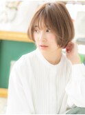 キャラメルベージュくせ毛風ボブショートb戸田公園20代30代40代