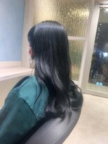 アソビ 表参道(ASOBI) 黒髪/グレーベージュ/レイヤーロング/前髪パーマ/ブリーチなし