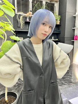 チュダック(ChuDuck) 韓国風《ペールブルー》ハイトーン/ケアブリーチ/ダブルカラー