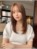 小顔 フェミニンロング メルティーカラー 似合わせカット"