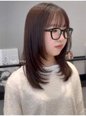 ハイレイヤーカット*セミロングヘア*前髪カット*顔周りレイヤー
