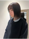【吉田江梨】外はねボブ切りっぱなし透明感カラー顔周りレイヤー