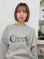 フォト 新宿三丁目(foto)&nbsp;くびれヘア/アプリコットオレンジ/ハイライトカラー/ボブ/新宿