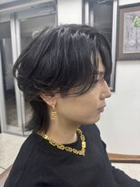 ハイバレーヘアーメゾン(HIGH VALLEY HAIRMAISON)&nbsp;レイヤーウルフメンズパーマイルミナカラー岡山南中央町