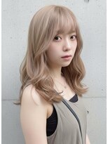 アジールヘア 東上野店(agir hair) 20代30代◎ミルクグレージュ巻き髪×透明感レイヤー ブリーチ