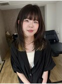 大分ハッシュカット胸上鎖骨下ミディアムレイヤースタイルかるめ