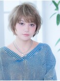 ハイライト艶やかショート