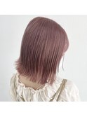 切りっぱなし外ハネボブ×ピンクベージュ
