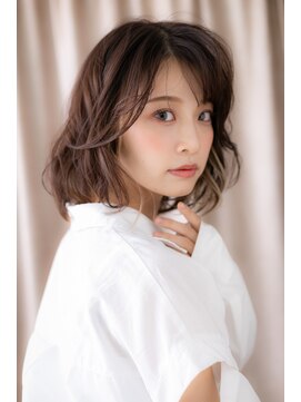 カバーヘア ブリス 戸田公園西口店(COVER HAIR bliss) バイカラー癖毛カットふんわりカールボブZ戸田公園10代20代30代