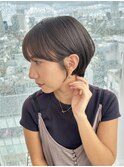 ショートヘア　耳かけショート　ラベンダーアッシュ