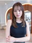 大人かわいい前髪セシルカットココアブラウンフリンジウェーブ