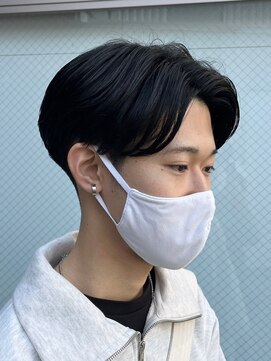 レタッチ バイ フィフス 天神大名(RETOUCH by fifth) ニュアンスパーマセンターパート毛流れパーマメンズヘア波巻き