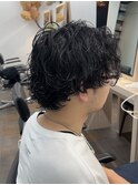 メンズカットツイストスパイラルパーマニュアンスパーマショート