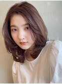 長め前髪レイヤー 顔周りレイヤーカット イルミナカラー40代50代