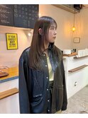 ［木村美容店］　レイヤーカット　ロングヘアー　カーキベージュ