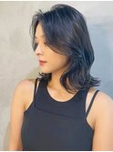 髪質改善＊ネイビーグレーレイヤーロブ＊美髪【Zina Coby梅田】