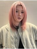 レイヤーカット/ピンクカラー/ピンクホワイト
