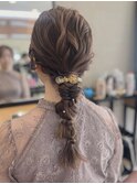 ヘアセット/お呼ばれヘア/結婚式/参列/編み下ろし/編み込み