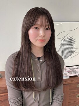 ヘアー アイス 御器所本店(HAIR ICI) ナチュラルシールエクステブラウンカラーレイヤー春カラーロング