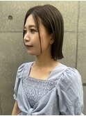 切りっぱなしボブオリーブベージュダブルカラー