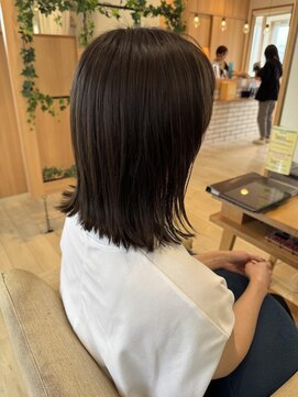 アドラーブル 長岡リップス旭岡店(adorable) ブリーチなし秋色カラーオリーブカラーミディアムレイヤー