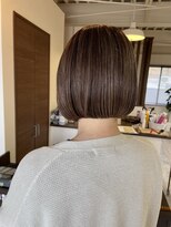 リュンヌ 門前仲町(lune)&nbsp;切りっぱなしボブハイライトベージュカラーショートレイヤーロブ