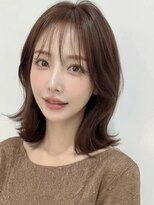 カバーヘア ブリス 北浦和(COVER HAIR bliss)&nbsp;ダークブラウンくびれミディアム小顔外ハネロブA9北浦和30代40代