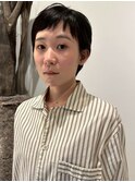 黒髪 ベリーショート デザインカット オン眉 20代 30代 似合わせ