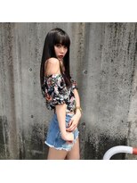 トロニー(TLONY) TLONY渋谷hori黒髪赤リップぱっつんロング