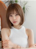 レイヤーボブくびれレイヤーベージュカラー髪質改善艶髪小顔
