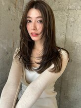 キャリアリングサロン(CAREERING SALON) フェイスレイヤーロング× ハイライトカラー