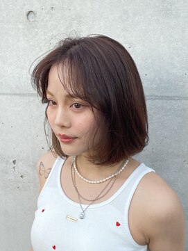 20代/30代/大人可愛いひし形レイヤーボブ/ブラウンカラー